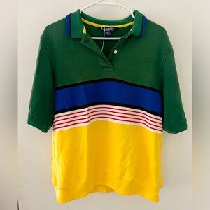 Vintage 90s Lands End color block polo